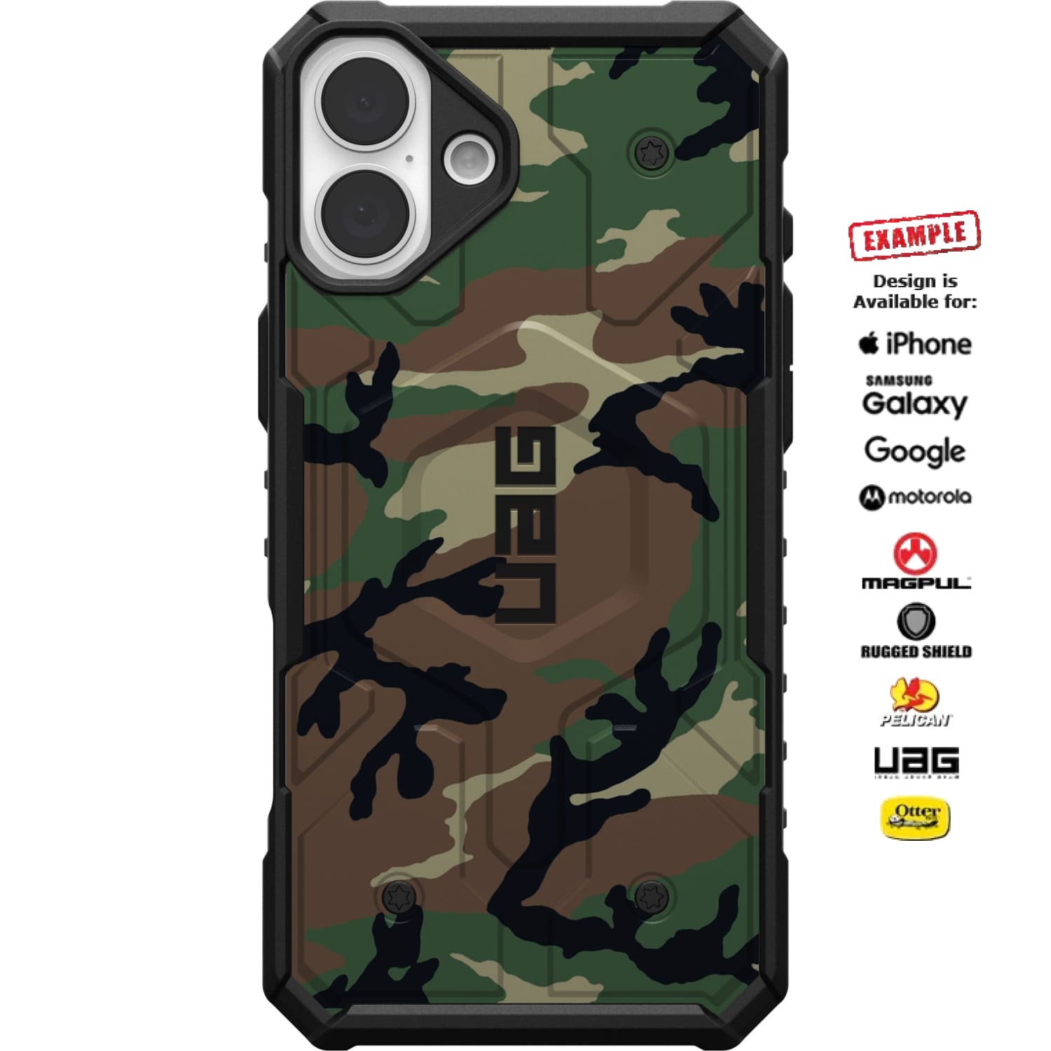 ERDL M81 Woodland Camouflage Custom Printed Case Design for