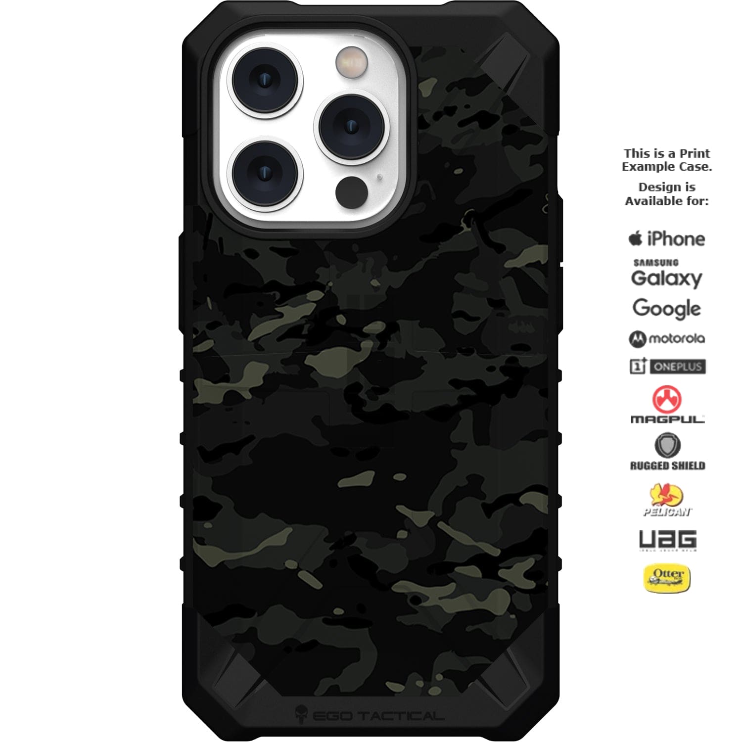 Black Multicam Camouflage Custom Printed Android & Apple Phone Case De –  EGO Tactical