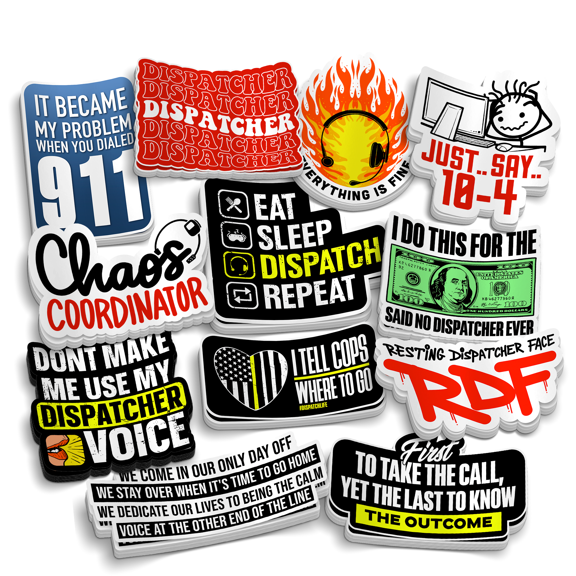 The Dispatcher Collection - Funny Sticker Pack – EGO Tactical