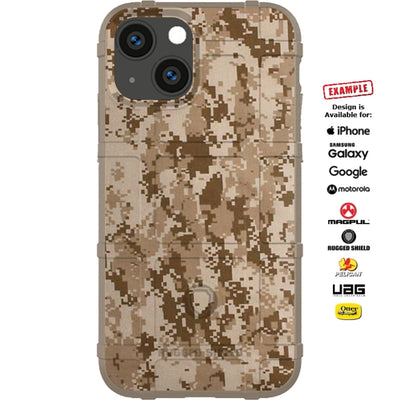 US Marine MARPAT Desert Digital Navy NWU Type 2 AOR-1 Camouflage Print Custom Printed Case Design for Apple, Samsung, Google & Motorola Phone Models