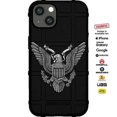 E Pluribus Unum Chrome Great Seal of the United States Custom Printed Case Design for Apple, Samsung, Google & Motorola Phone Models