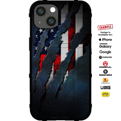 Scratched US Flag Custom Printed Case Design for Apple, Samsung, Google & Motorola Phone Models Design