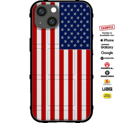 Memorial Day 2023 Special Edition US Flag Chrome Pin Style Custom Printed Case Design for Apple, Samsung, Google & Motorola Phone Models