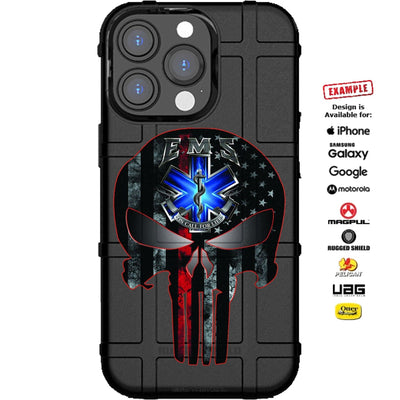 EMS Punisher Skull Custom Printed Case Design for Apple, Samsung, Google & Motorola Phone Models