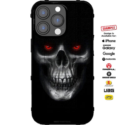 Red Eyes Skull Print Custom Printed Case Design for Apple, Samsung, Google & Motorola Phone Models