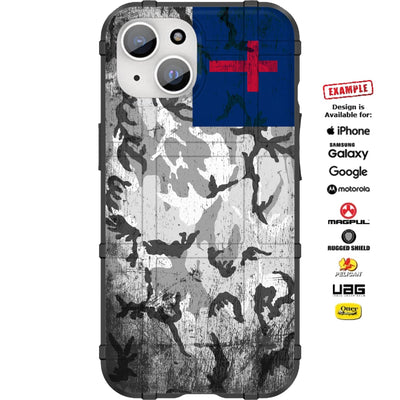 Camouflage Christian Flag Custom Printed Case Design for Apple, Samsung, Google & Motorola Phone Models