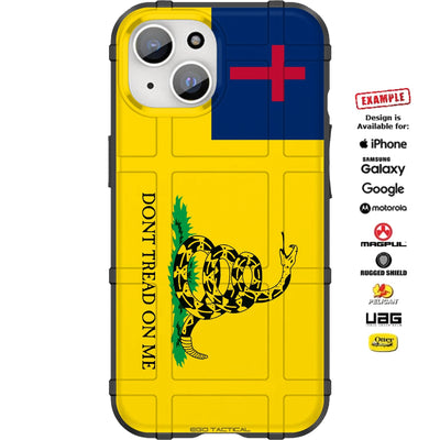 Christian Flag with Gadsden Don't Tread on me Snake Flag Yellow Custom Printed Case Design for Apple, Samsung, Google & Motorola Phone Models