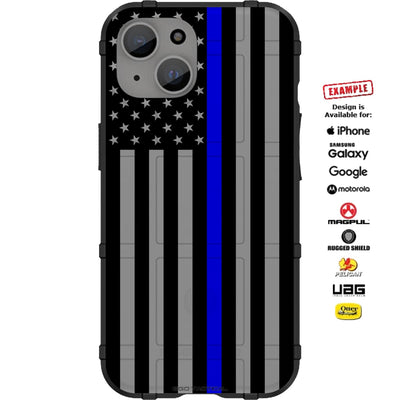Forward or Reversed US American Flag Subdued Thin Line on Grey Custom Printed Case Design for Apple, Samsung, Google & Motorola Phone Models