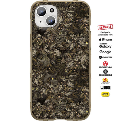 Owls Foliage Camouflage Pattern Custom Printed Case Design for Apple, Samsung, Google & Motorola Phone Modelss