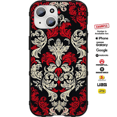 Red Aesthetic Black Texture Custom Printed Case Design for Apple, Samsung, Google & Motorola Phone Models