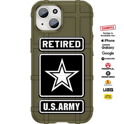 Retired US Army Logo Custom Printed Case Design for Apple, Samsung, Google & Motorola Phone Models