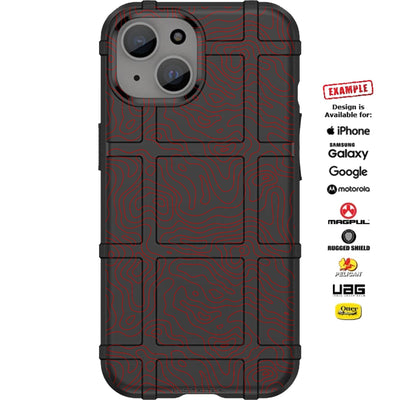 Topography Lines in Your Choice of Assorted Colors Custom Printed Case Design for Apple, Samsung, Google & Motorola Phone Models