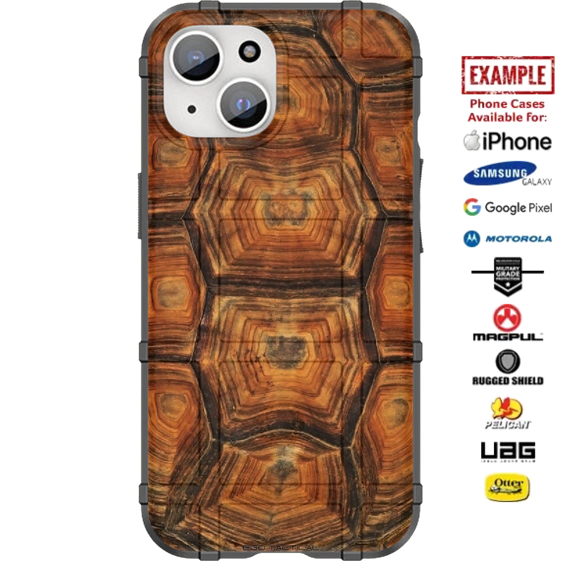 Real Tortoise Turtle Shell Camouflage Custom Printed Android & Apple P ...