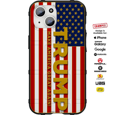 Trump Golden US Flag Custom Printed Case Design for Apple, Samsung, Google & Motorola Phone Models