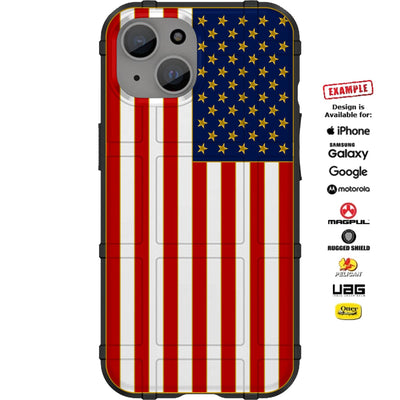 Memorial Day 2024 Special Edition US Flag Gold Pin Style Custom Printed Case Design for Apple, Samsung, Google & Motorola Phone Models