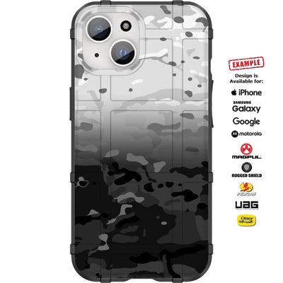 Multicam Alpine fade to Multicam Black Camouflage Custom Printed Case Design for Apple, Samsung, Google & Motorola Phone Models