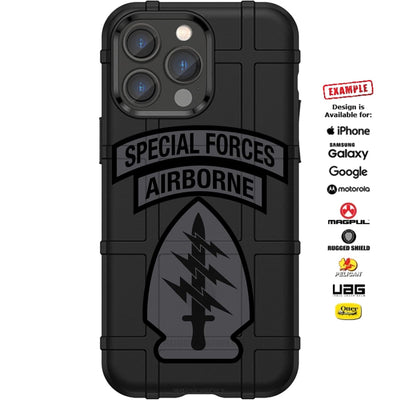 Special Forces, Airborne Grey Subdued Tab Patch Custom Printed Case Design for Apple, Samsung, Google & Motorola Phone Models