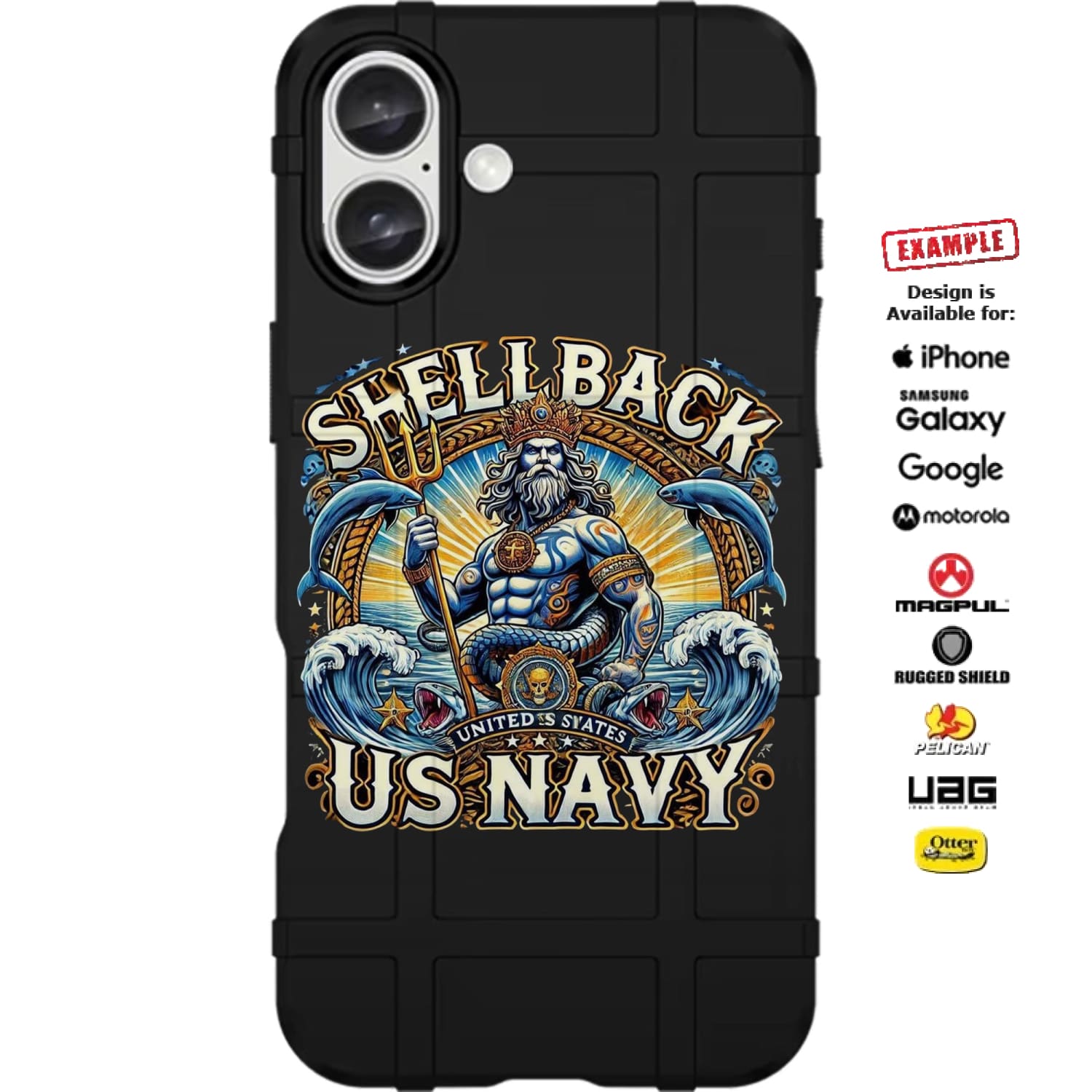 US Navy Shellback Custom Printed Case Design for Apple, Samsung, Googl ...