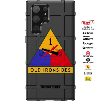 1st Armored Division "Old Ironsides" Custom Printed Case Design for Apple, Samsung, Google & Motorola Phone Models