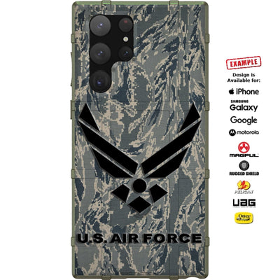 Air Force Subdued Logo, on ABU Digital Camouflage Custom Printed Case Design for Apple, Samsung, Google & Motorola Phone Models