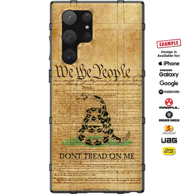 Constitution We The People Don't Tread on Me Gadsden Snake Custom Printed Case Design for Apple, Samsung, Google & Motorola Phone Models