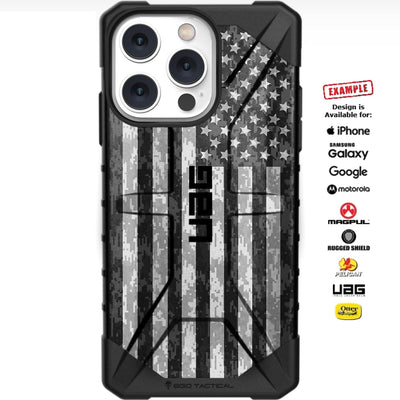 Subdued US American Flag Digital Camouflage Custom Printed Case Design for Apple, Samsung, Google & Motorola Phone Models