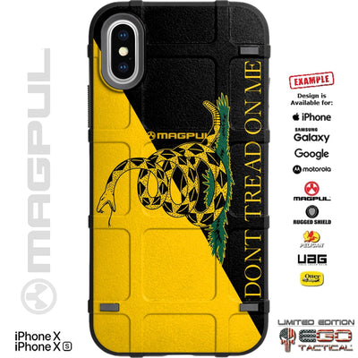 Gadsden Flag / Don't Tread on Me, Yellow Black Gadsden Flag Custom Printed Case Design for Apple, Samsung, Google & Motorola Phone Models
