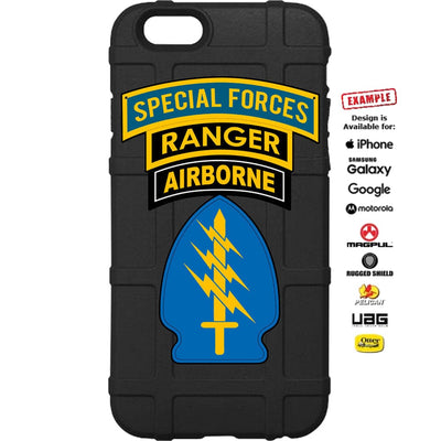 Special Forces, Ranger, Airborne. Triple Canopy Patch Custom Printed Case Design for Apple, Samsung, Google & Motorola Phone Models
