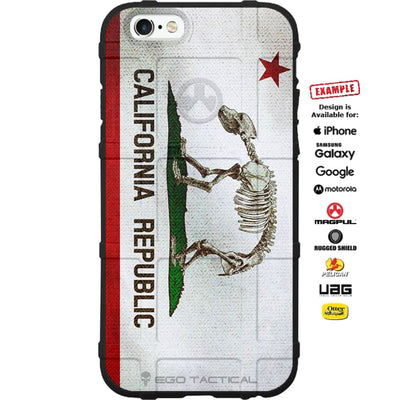California Republic Bear Bones Flag Custom Printed Case Design for Apple, Samsung, Google & Motorola Phone Models