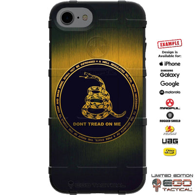 Don't Tread on Me, Yellow Gadsden Flag Seal Custom Printed Case Design for Apple, Samsung, Google & Motorola Phone Models