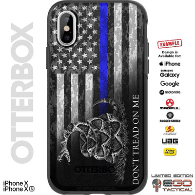 Don't Tread on Me Flag Black Thin Line Camo Flag Rev Custom Printed Case Design for Apple, Samsung, Google & Motorola Phone Models