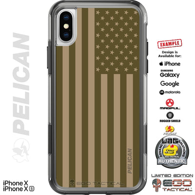 OD Green on FDE Desert Tan Printed US American Flag Custom Printed Case Design for Apple, Samsung, Google & Motorola Phone Models
