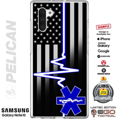 Thin Blue-White Line EMR 1st Responders Nurses Doctors US American Flag Subdued Custom Printed Case Design for Apple, Samsung, Google & Motorola Phone Models