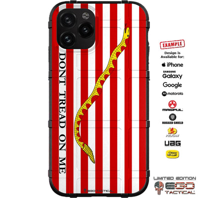 Navy Jack Red Case, Don't Tread on Me Snake Custom Printed Case Design for Apple, Samsung, Google & Motorola Phone Models