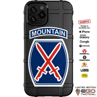 Army 10th Mountain Division Patch Custom Printed Case Design for Apple, Samsung, Google & Motorola Phone Models