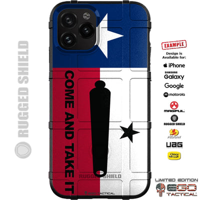 Texas State Flag, Come and Take It Battle of Gonzales Custom Printed Case Design for Apple, Samsung, Google & Motorola Phone Models