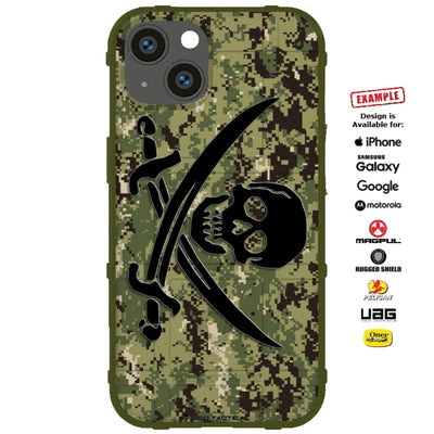 NWU 3 AOR-2 Digital Camo Jolly Roger / Calico Jack Rackham Custom Printed Case Design for Apple, Samsung, Google & Motorola Phone Models