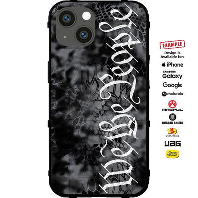 Kryptek Typhon Camo under We The People Type Script Custom Printed Case Design for Apple, Samsung, Google & Motorola Phone Models