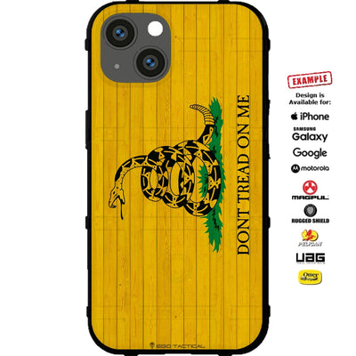 Don't Tread on Me Yellow Gadsden Wooden Flag Custom Printed Phone Case