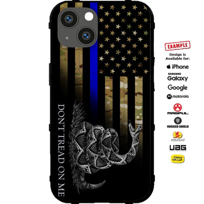 Don't Tread on Me Flag Black Thin Line Multicam Camo Flag Custom Printed Case Design for Apple, Samsung, Google & Motorola Phone Models