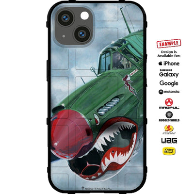 P-40E Kittyhawk Curtiss Warhawk Flying Tigers Army Air force WWII Custom Printed Case Design for Apple, Samsung, Google & Motorola Phone Models