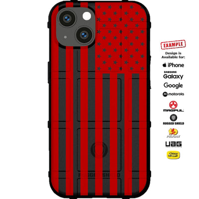 Assorted Color Printed US American Flags on Black Background Custom Printed Case Design for Apple, Samsung, Google & Motorola Phone Models