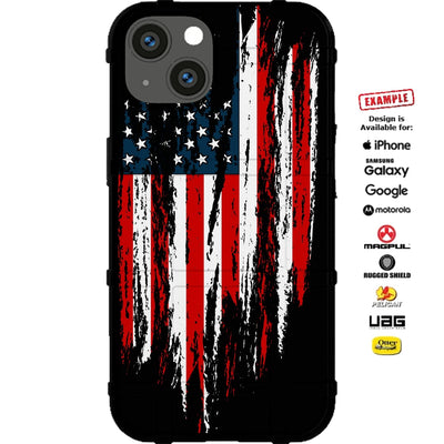 Tattered & Torn Reversed US Flag Custom Printed Case Design for Apple, Samsung, Google & Motorola Phone Models