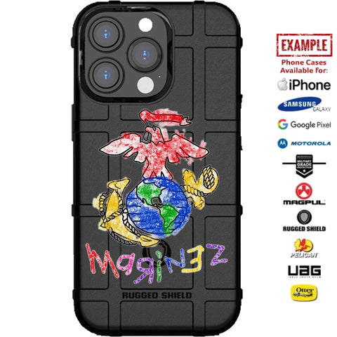 U.S. Marine Corps Crayon EGA Marinez Logo Custom Printed Case Design f   EGO Tactical