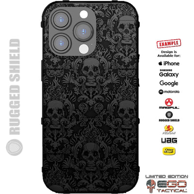 Skull Aesthetic Background Custom Printed Case Design for Apple, Samsung, Google & Motorola Phone Models