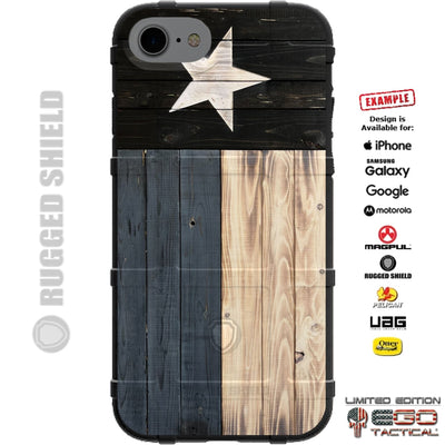 Subdued Texas State Flag on Pine Woodgrain Planks Custom Printed Phone Case
