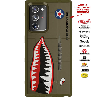 P-40 Curtiss Warhawk Flying Tigers Army Air force WWII Custom Printed Case Design for Apple, Samsung, Google & Motorola Phone Models