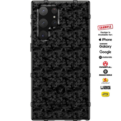 Black Hex Camo Custom Printed Case Design for Apple, Samsung, Google & Motorola Phone Models