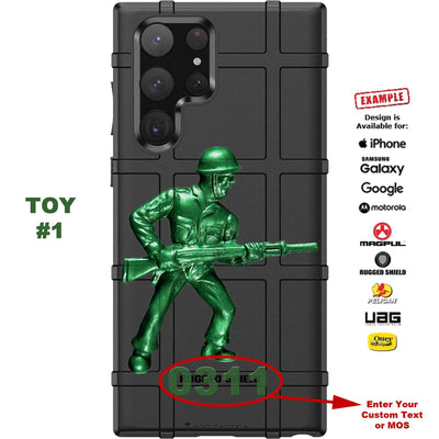 Little Green Army Men Toys & Soldiers Print With Custom Text or MOS included Custom Printed Case Design for Apple, Samsung, Google & Motorola Phone Models