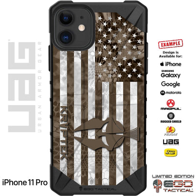 Kryptek FDE Tan Khaki Camouflaged US Flag Custom Printed Case Design for Apple, Samsung, Google & Motorola Phone Models